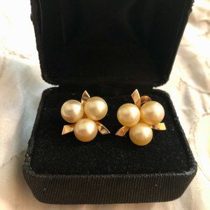 14kt Yellow Gold South Sea Pearl Clip-on Earrings
